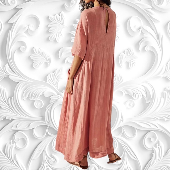 Free People Pink Live Light Midi Oversized Dress - Picture 3 of 5